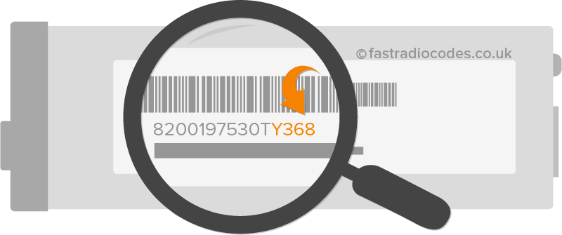 Renault Radio Code Security Serial Label
